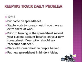 Keeping Track Daily Problem