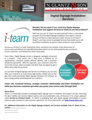 Digital Signage Installation Services