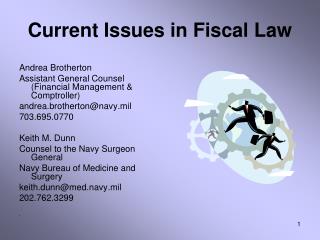 Current Issues in Fiscal Law