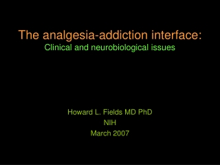 The analgesia-addiction interface: Clinical and neurobiological issues