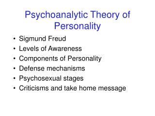 Psychoanalytic Theory of Personality