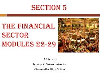 The Financial Sector Modules 22-29