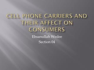 Cell Phone Carriers and their affect on Consumers