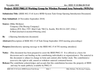 Project: IEEE P802.15 Working Group for Wireless Personal Area Networks (WPANs)