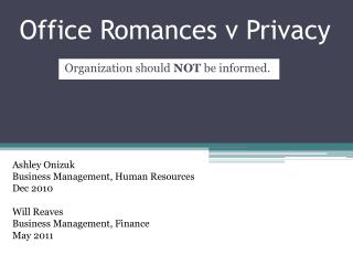 Office Romances v Privacy