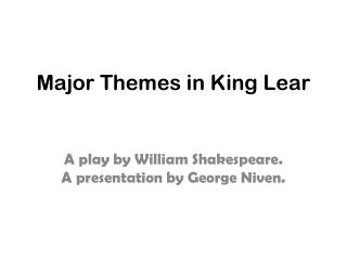 what is the theme of king lear