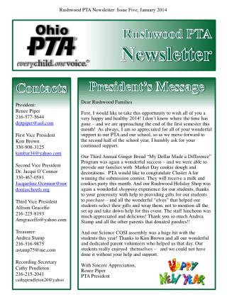 Rushwood PTA Newsletter