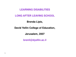 LEARNING DISABILITIES