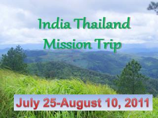 India Thailand Mission Trip