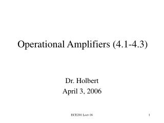 Operational Amplifiers (4.1-4.3)