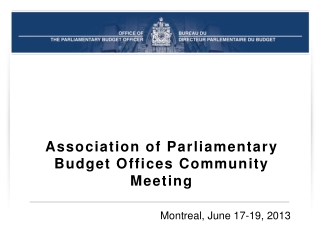 Association of Parliamentary Budget Offices Community Meeting