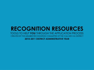 RECOGNITION RESOURCES