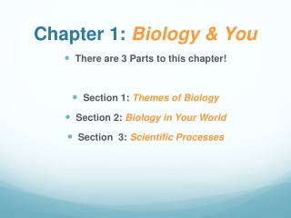 Chapter 1: Biology & You