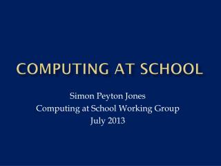 Computing at School