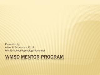 WMSD Mentor Program