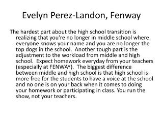 Evelyn Perez-Landon, Fenway