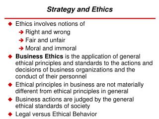 Strategy and Ethics