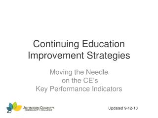 Continuing Education Improvement Strategies