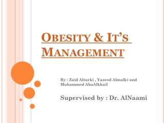 Obesity & It’s Management