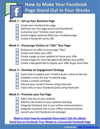 How to Make Your Facebook Page Stand Out in Four Weeks