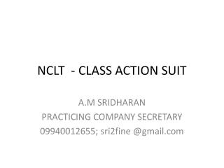 NCLT - CLASS ACTION SUIT