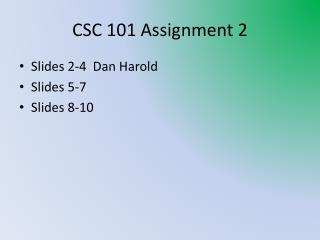 CSC 101 Assignment 2