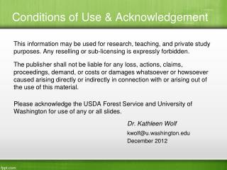 Conditions of Use & Acknowledgement