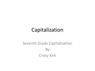 Capitalization
