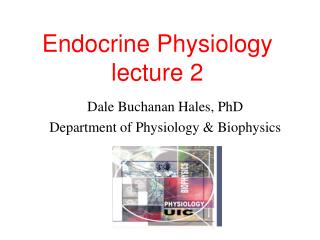 Endocrine Physiology lecture 2
