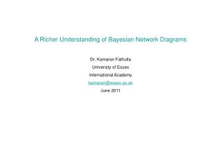 A Richer Understanding of Bayesian Network Diagrams Dr. Kamaran Fathulla University of Essex International Academy ka