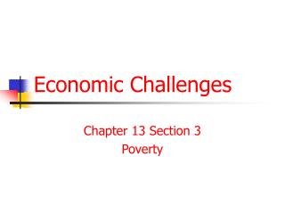 Economic Challenges