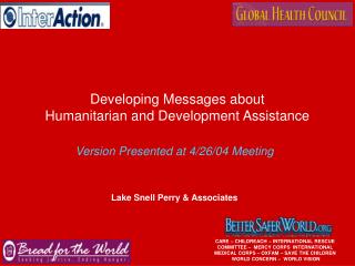 Developing Messages about Humanitarian and Development Assistance