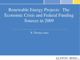 Renewable Energy Projects: The Economic Crisis and Federal Funding Sources in 2009