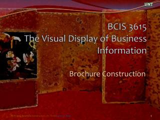 BCIS 3615 The Visual Display of Business Information