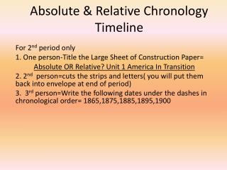 Absolute & Relative Chronology Timeline