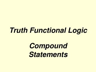 Truth Functional Logic