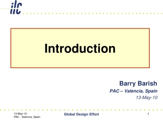 Barry Barish PAC – Valencia, Spain 13-May-10