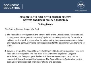 Ppt - Session 15 : The Role Of The Federal Reserve Systems And Fiscal  Policy & Monetary Powerpoint Presentation - Id:1646929