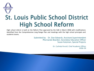 St. Louis Public School District High School Reform
