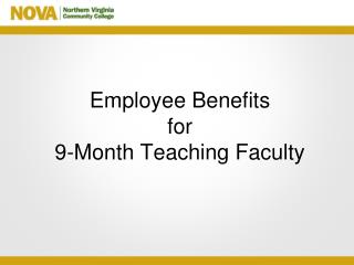 Employee Benefits for 9-Month Teaching Faculty