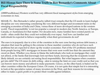 bill hionas says there is some truth in ben bernanke's comme