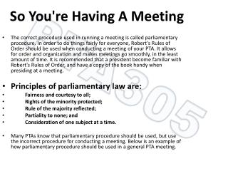 So You're Having A Meeting