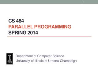 CS  484 Parallel  Programming spring  2014