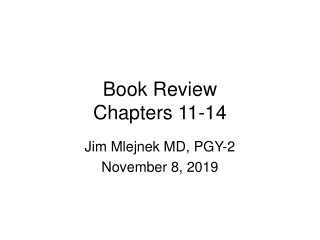Book Review Chapters 11-14