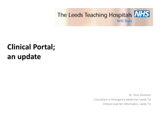 Clinical Portal; an update