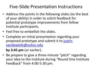Five-Slide Presentation Instructions
