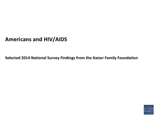 Americans and HIV/AIDS Selected 2014 National Survey Findings from the Kaiser Family Foundation
