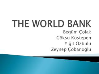 THE WORLD BANK