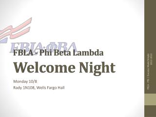 FBLA - Phi Beta Lambda Welcome Night