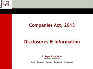 J. Sagar Associates advocates & solicitors Delhi | Gurgaon | Mumbai | Bangalore | Hyderabad